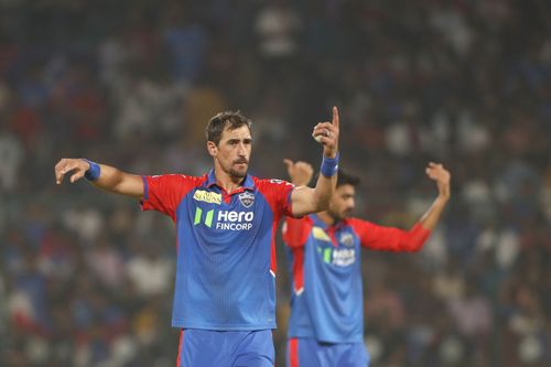 Mitchell Starc (10) is the only DC pacer to take more than four wickets in IPL 2025. [P/C: Getty]