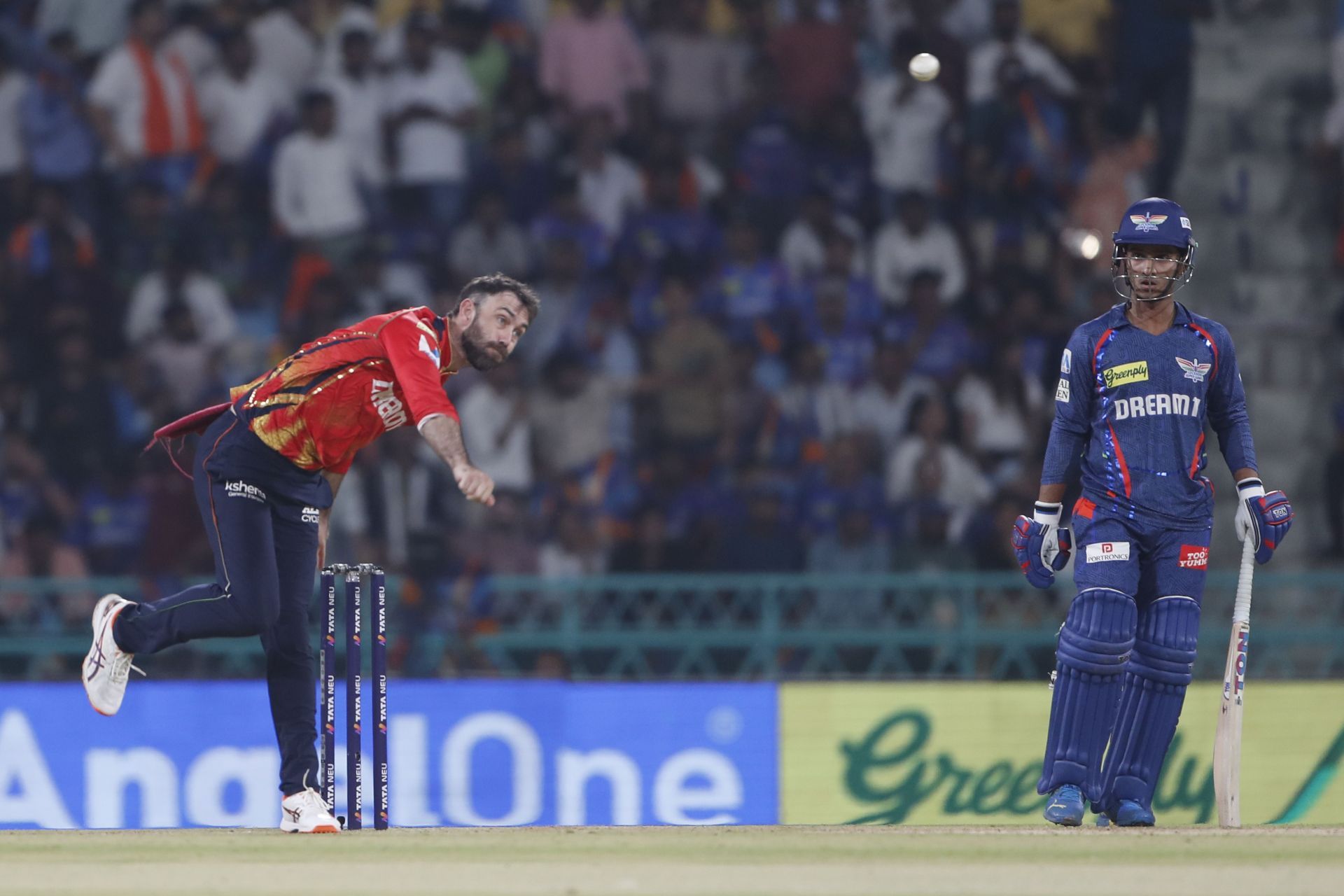 Glenn Maxwell has picked up three wickets at an economy rate of 9.54 in 11 overs in IPL 2025. [P/C: Getty]