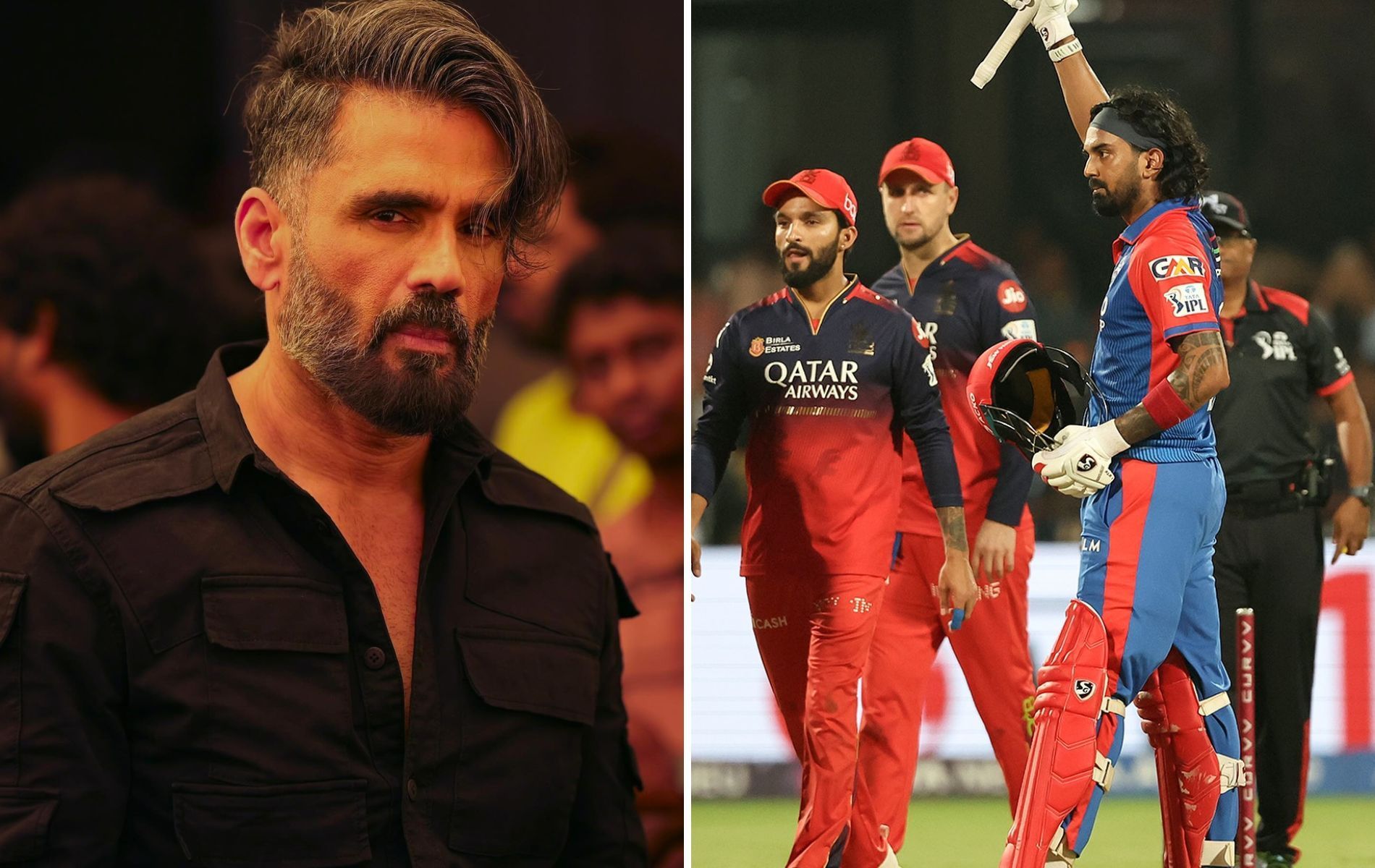 Bollywood actor Suniel Shetty (left). (Pics: Instagram/suniel.shetty/delhicapitals).