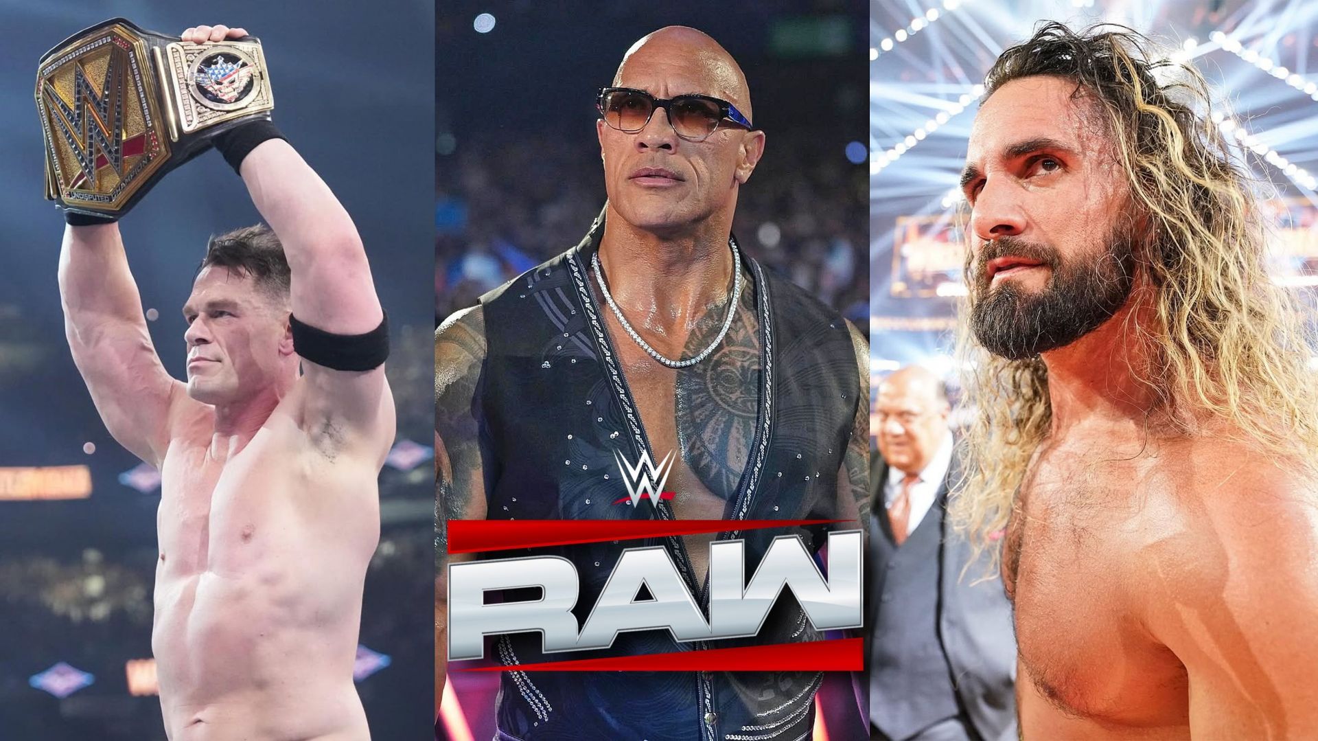 John Cena, The Rock, Seth Rollins