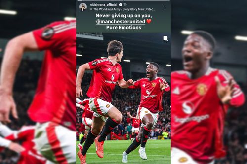 Nitish Rana posts passionate message as Manchester United win thriller in 2024-25 Europa League (Image via Instagram-@nitishrana_official)
