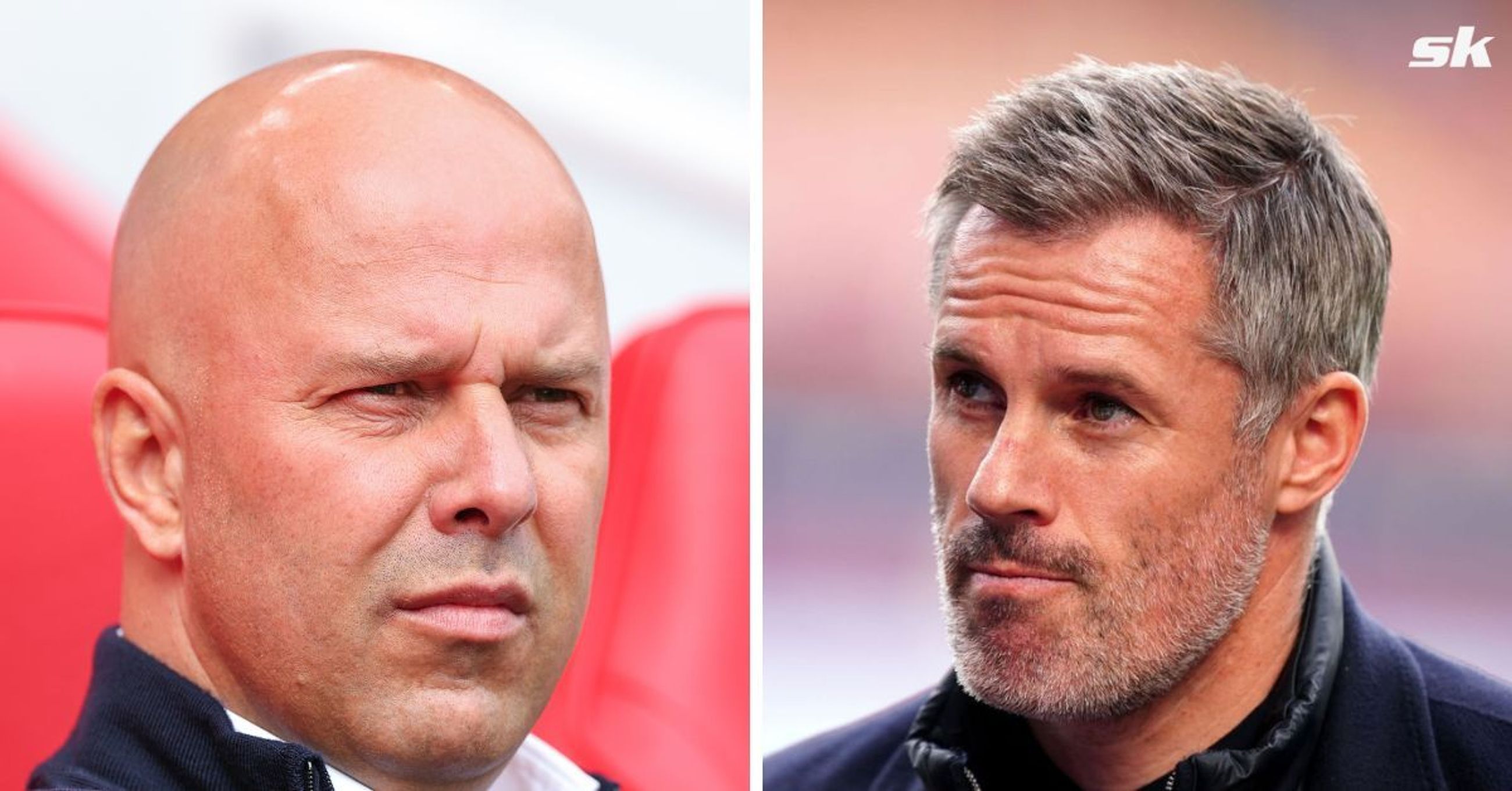 Arne Slot and Jamie Carragher - Source: Both images from Getty 
