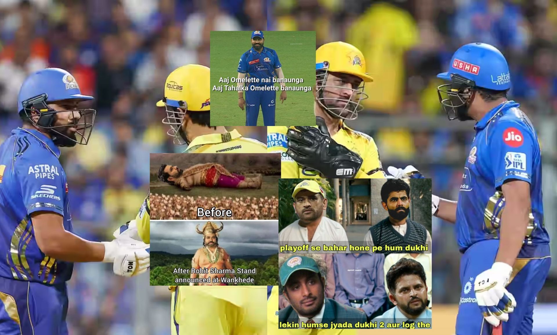 Top memes from CSK vs MI IPL 2025 match. (Images: bcci.tv, X - @printf_meme, @memes_hallabol, @GemsOfCricket)