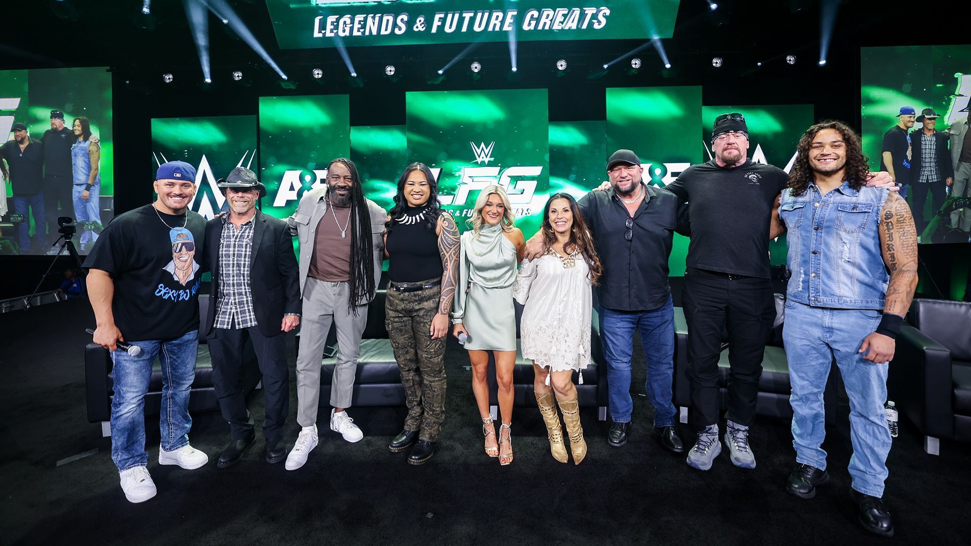 The WWE LFG stars and finalists at WWE World in Las Vegas