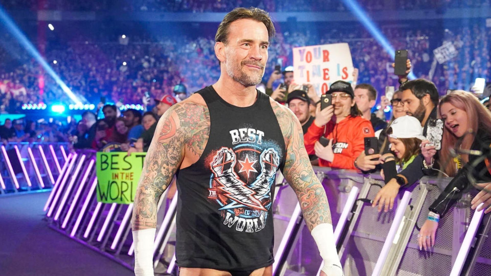 CM Punk at WWE Elimination Chamber 2025! [Image credit: WWE.com]