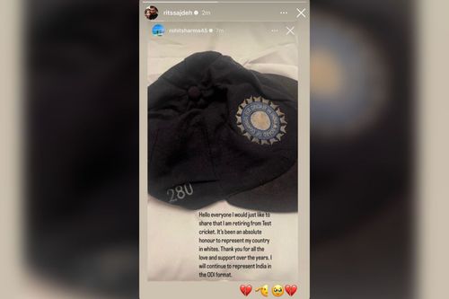 Ritika Sajdeh reacts as Rohit Sharma announces retirement from Test cricket (Image via Instagram-@ritssajdeh)