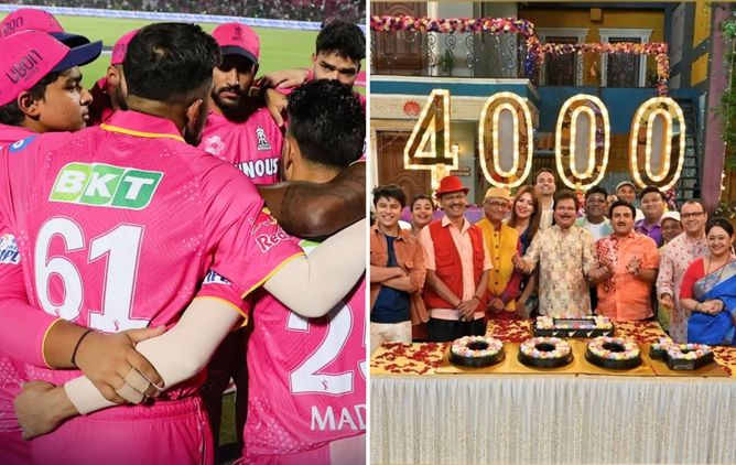 Tarak Mehta actor attends RR vs MI IPL 2025 match; Rajasthan Royals feature him [Watch]