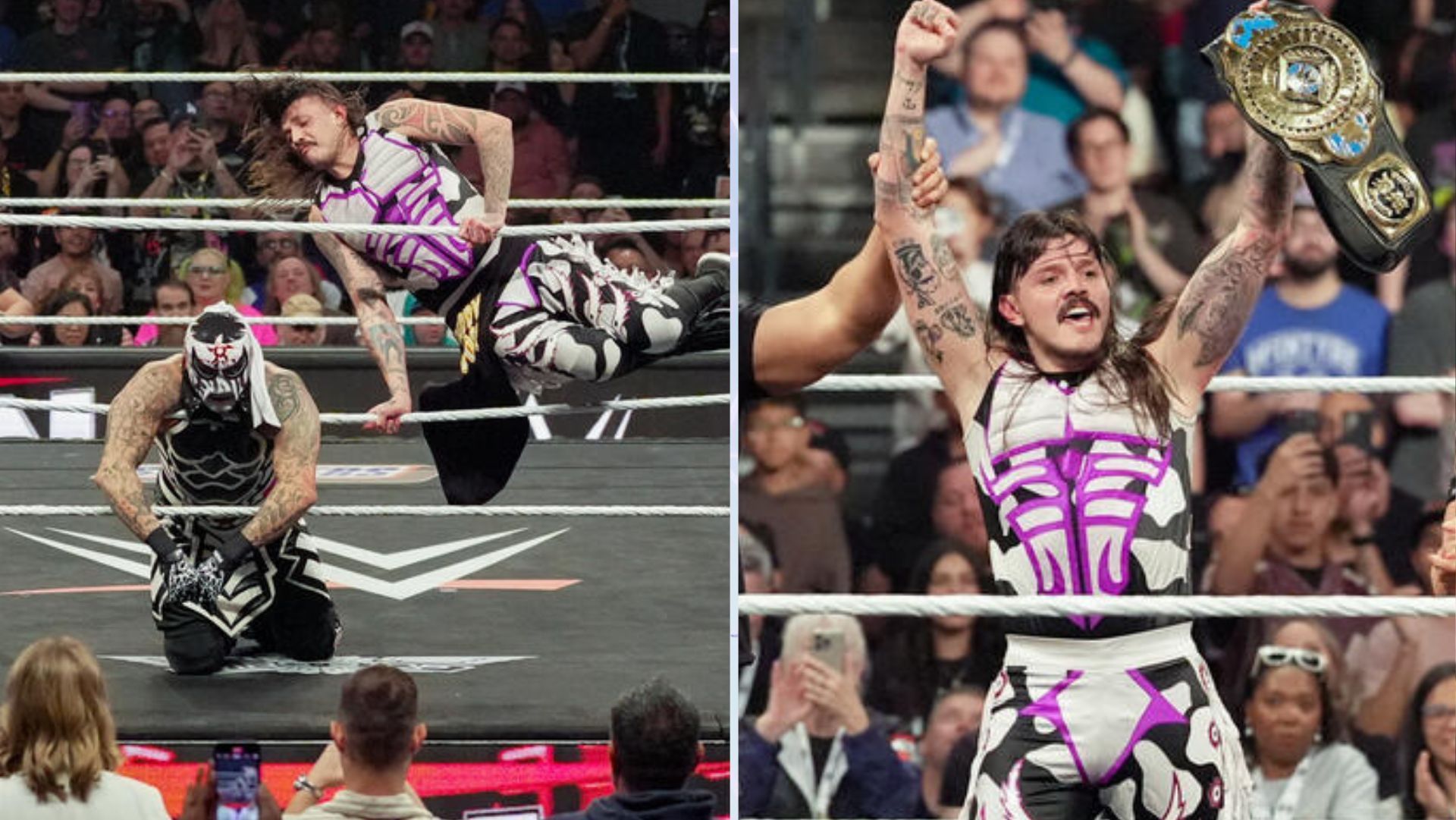 Dominik Mysterio pinned Finn Balor at WrestleMania 41. [Images Source: WWE.com]