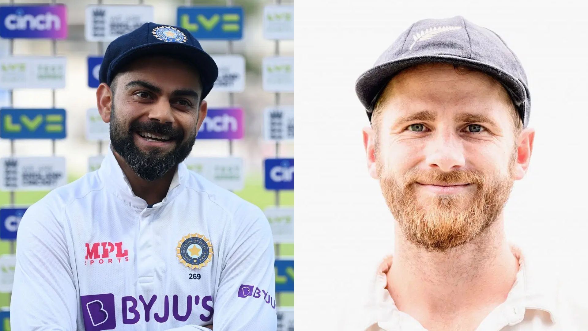 Comparing Test record of Virat Kohli and Kane Williamson after first 105 matches (Images via Getty)