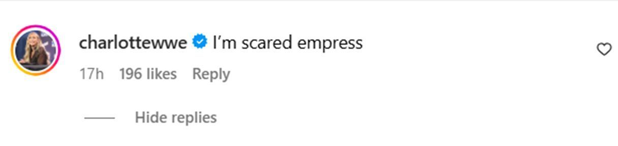 Charlotte has admitted she&#039;s scared of Asuka [Image credit: Asuka&#039;s Instagram Post]