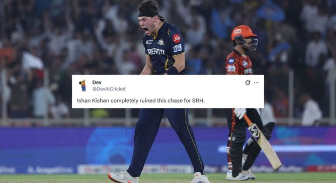 "Completely ruined this chase" - Fams fume after Ishan Kishan departs for 13 off 17 balls in GT vs SRH IPL 2025 match