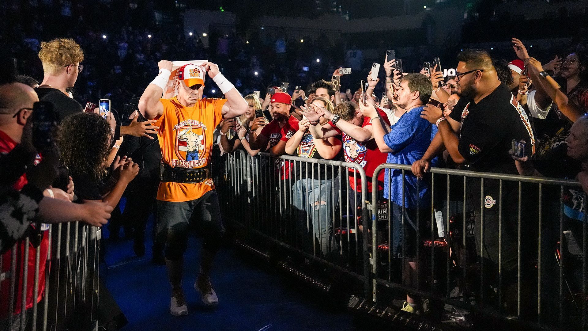 Undisputed WWE Champion John Cena heads to the ring at SNME 39