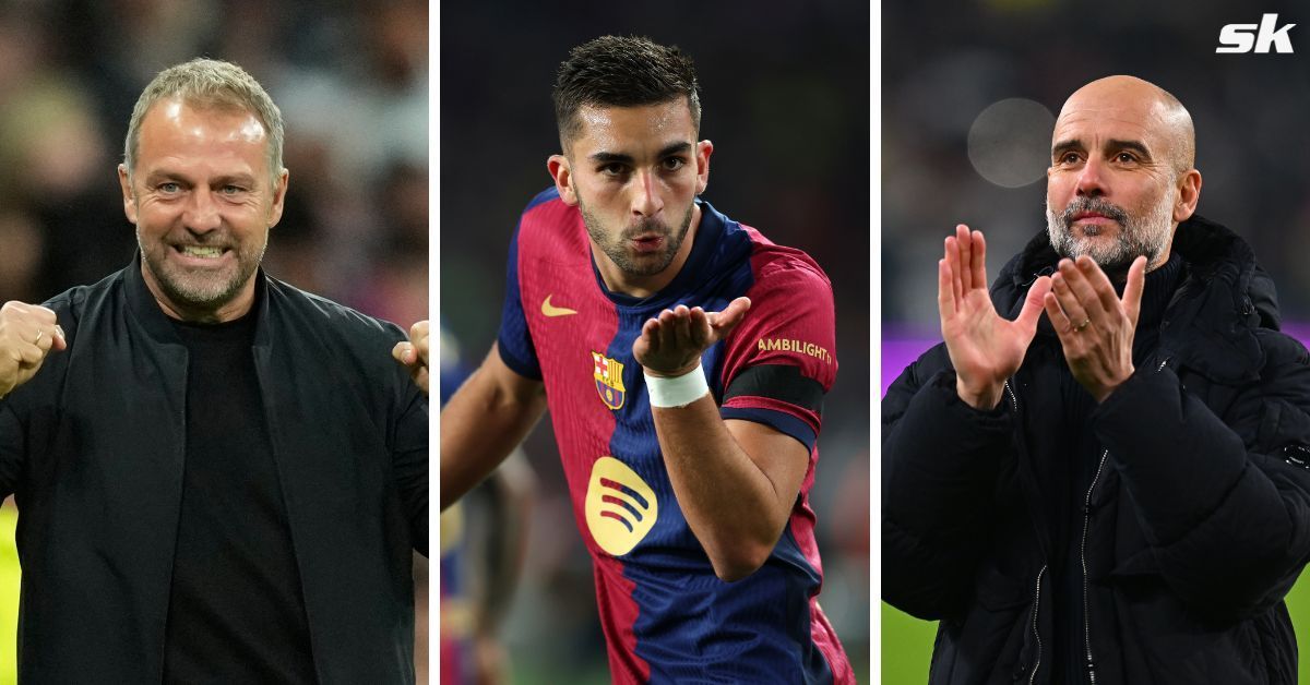 L to R: Hansi Flick, Ferran Torres, and Pep Guardiola (All images sourced from Getty)