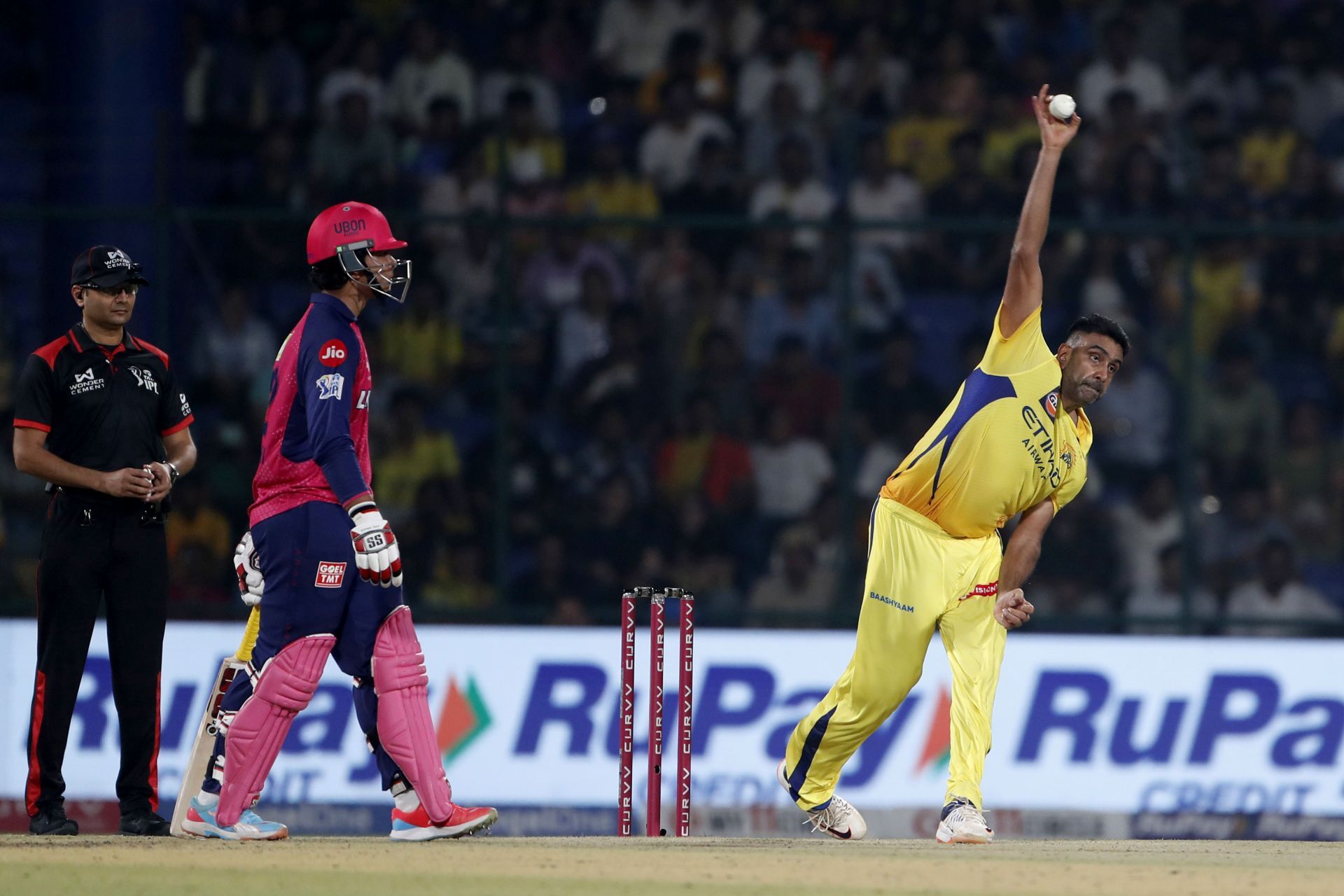 Ravichandran Ashwin struggled for control with the ball in the powerplay [Credit: Getty]