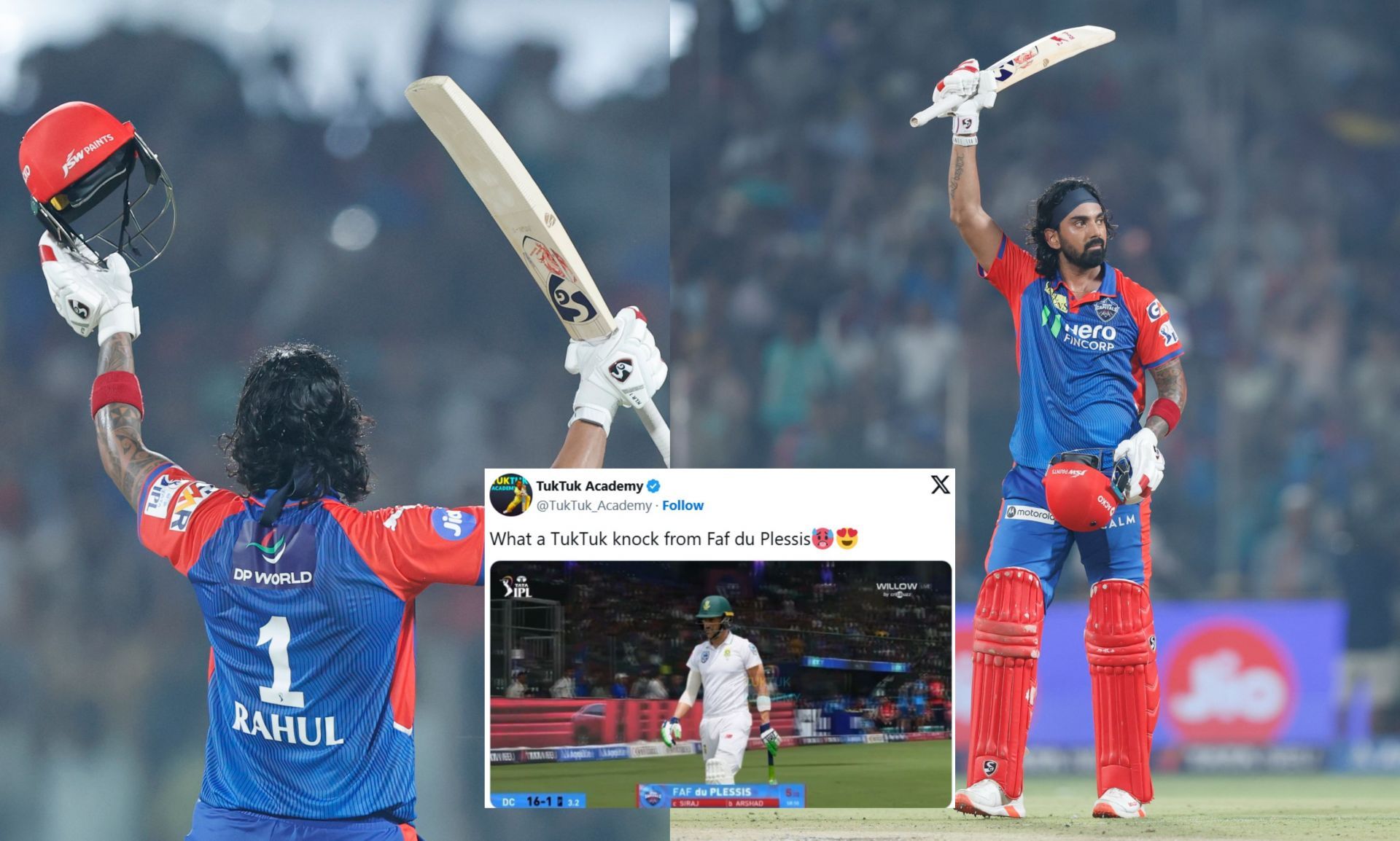 Fans react after 1st innings of DC vs GT match. (Image: X - @IPL, @TukTuk_Academy)