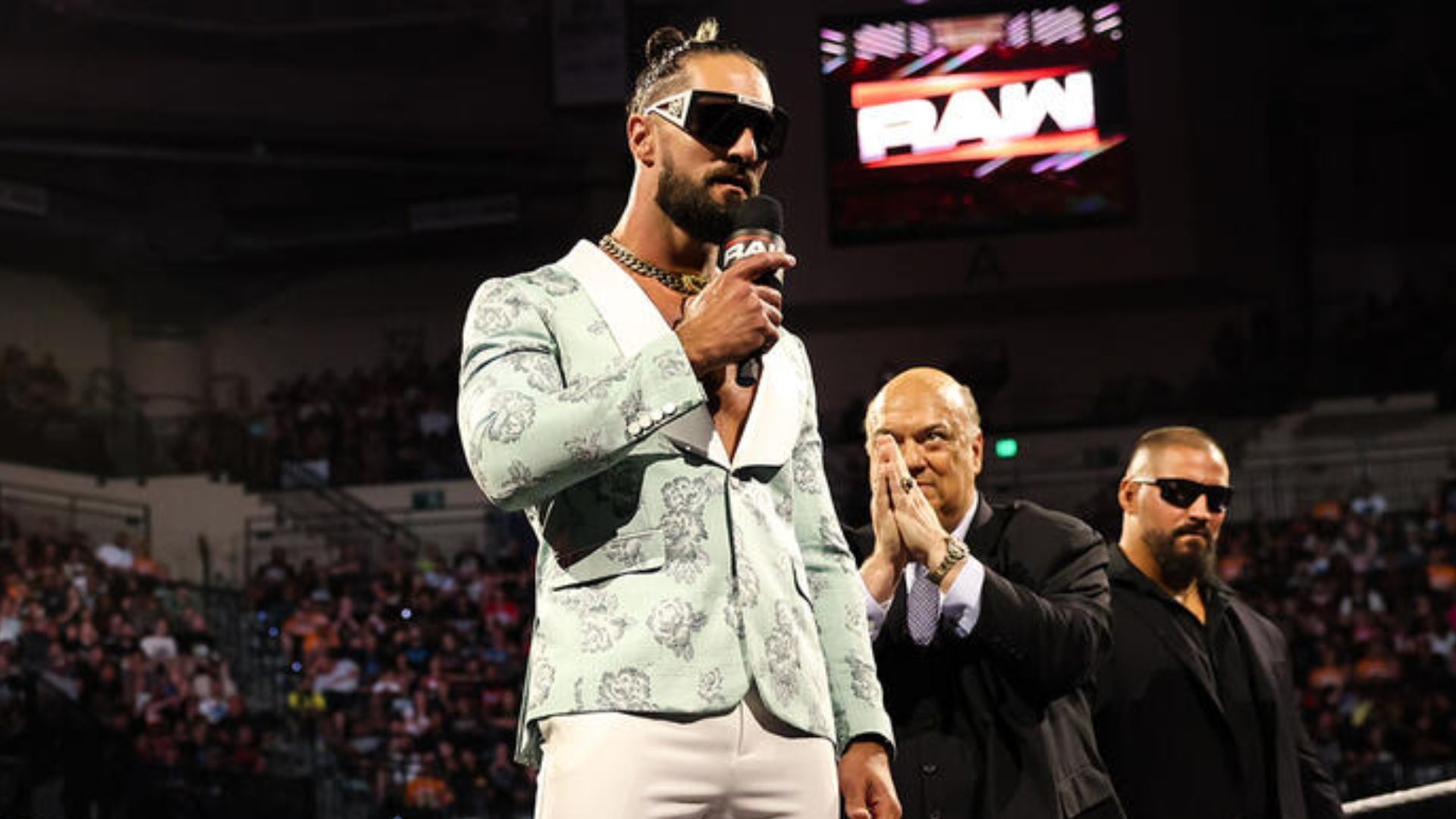 Seth Rollins, Paul Heyman, and Bron Breakker on RAW [Image Credits: WWE.com]