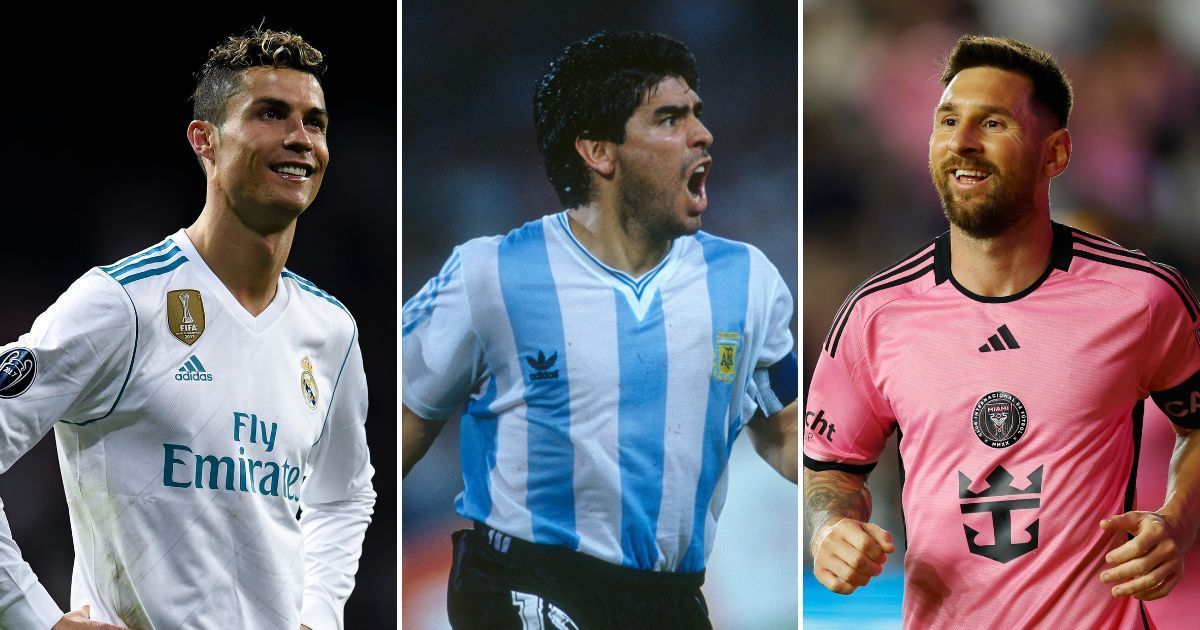 L to R: Cristiano Ronaldo, Diego Maradona, Lionel Messi (All images sourced from Getty)