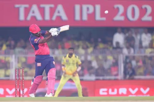 Sanju Samson scored 20 runs off 16 deliveries in RR's IPL 2025 home game against CSK. [P/C: iplt20.com]