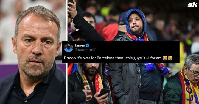 "We are finished", "Flick doesn't learn" - Barcelona fans surprised by star's inclusion in XI for second leg of UCL S/F clash against Inter Milan