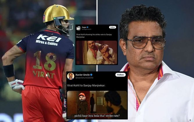 "Pichli baar kya bola tha? Strike rate?" - Fans troll Sanjay Manjrekar after Virat Kohli's explosive knock in RCB vs CSK IPL 2025 clash