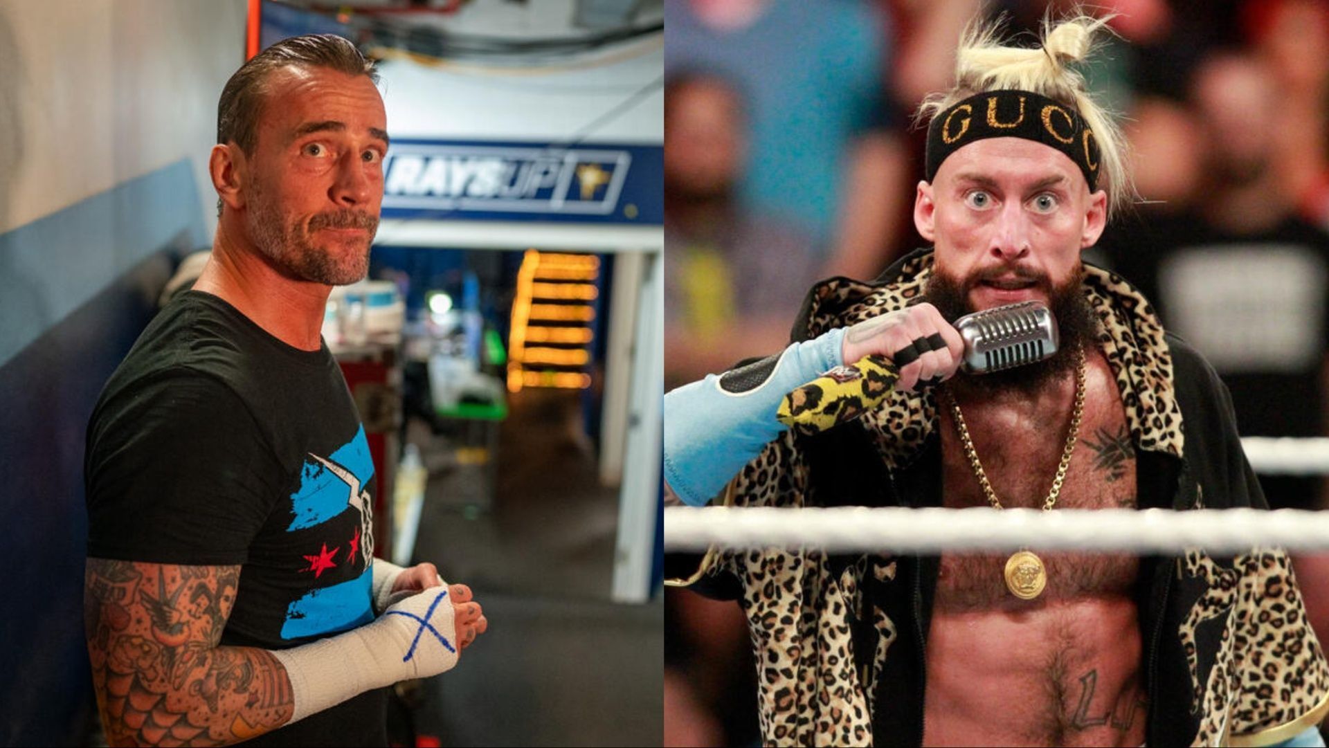 WWE wrestler CM Punk (L), Enzo Amore (R) [Photos: WWE.com]