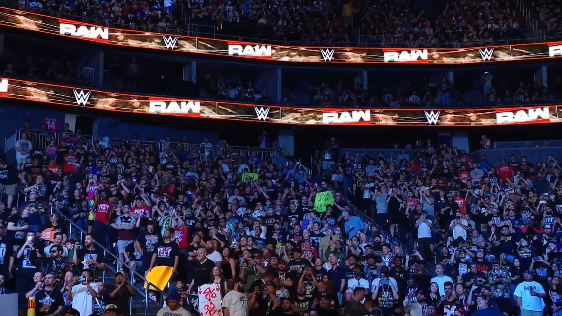 The WWE Universe packs the arena for a live RAW