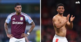 Marcus Rashford responds after Amad Diallo celebrates reaching Europa League final with Manchester United