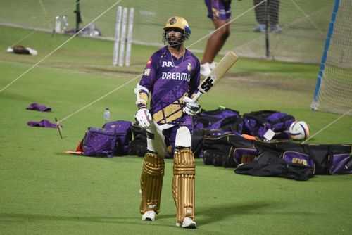 Venkatesh Iyer in practice for KKR- Source: Getty