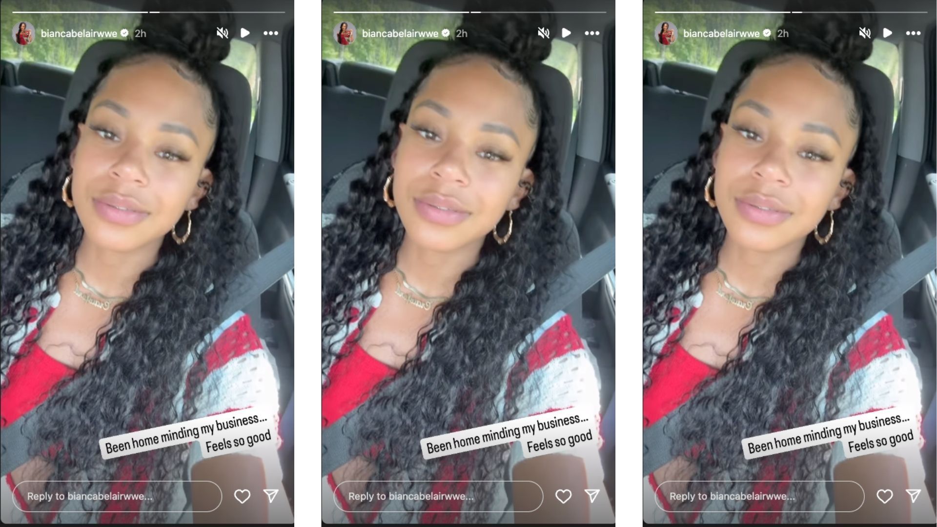Belair shares an interesting message amid her injury hiatus. [Image credit: Bianca Belair&#039;s Instagram story]