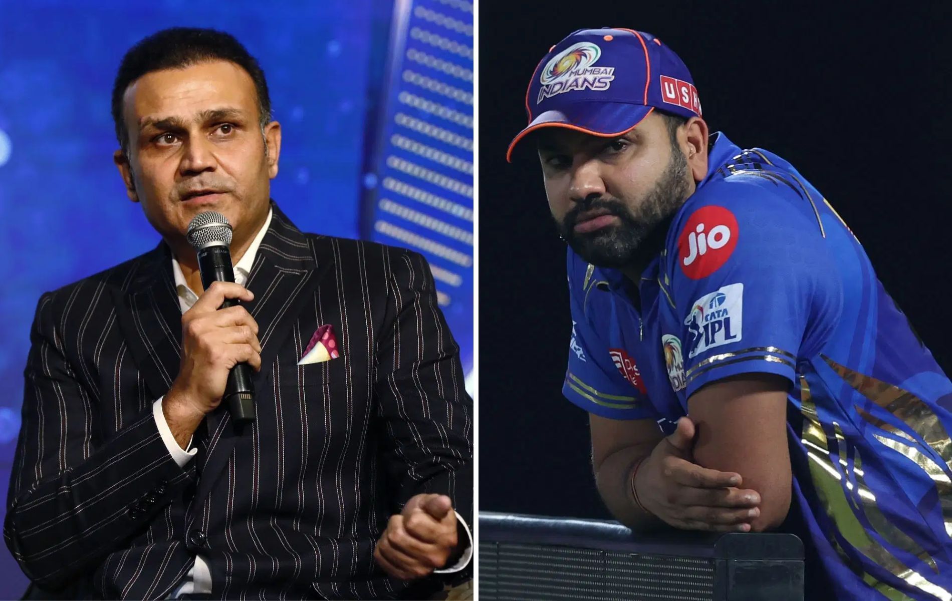 Rohit Sharma (right) scored scored 24 off 21 in PBKS vs MI IPL 2025 match. (Pic: Getty Images). 