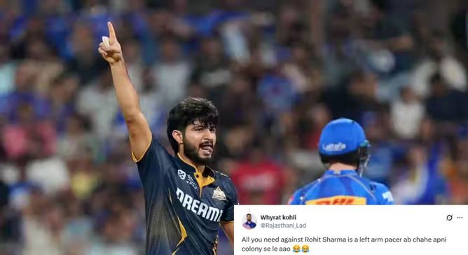 "Apni colony se le aao" - Fans erupt as Rohit Sharma falls to left-arm pacer again in MI vs GT IPL 2025 match