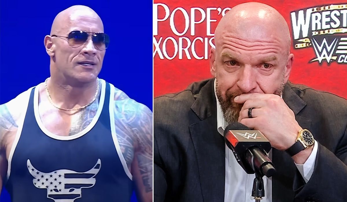 The Rock (left), Triple H (right). [Image credits: WWE.com &amp; YouTube]