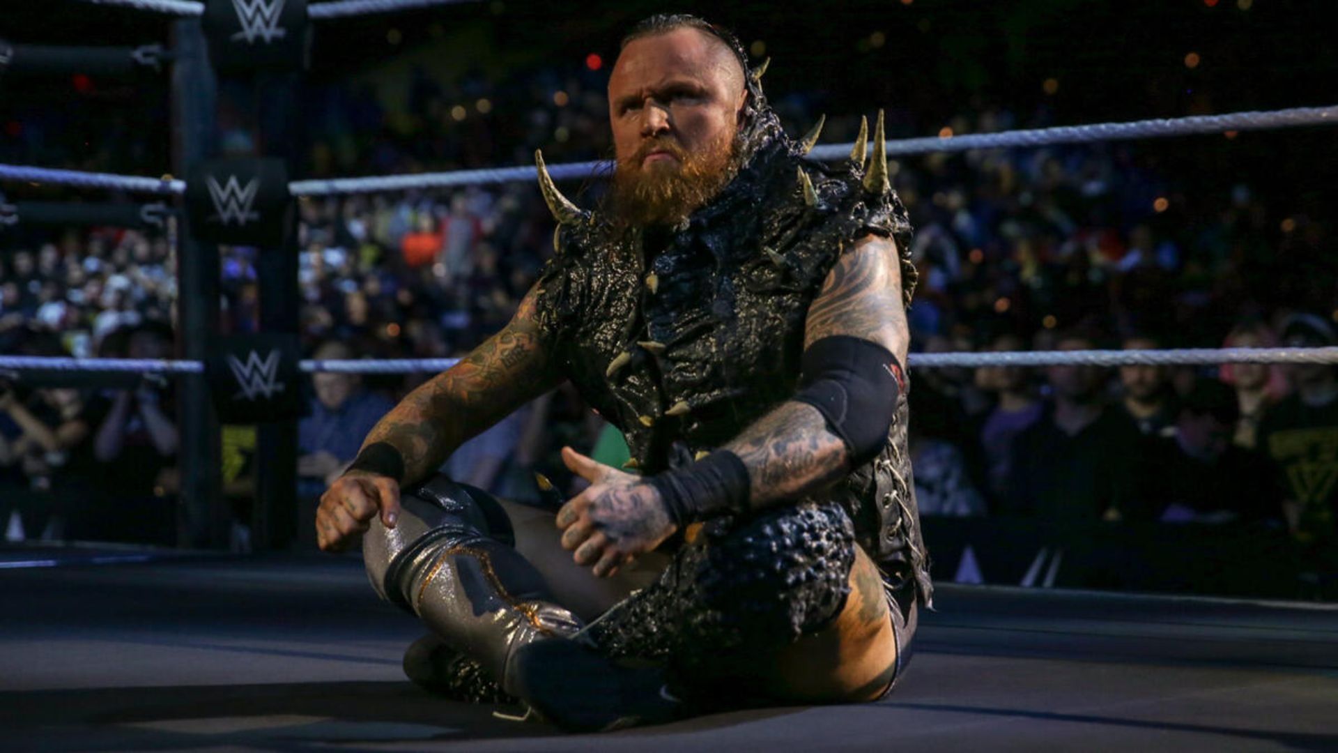 Aleister Black during his entrance [Image Credits: WWE.com]