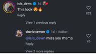 Screengrab of Charlotte Flair's reply