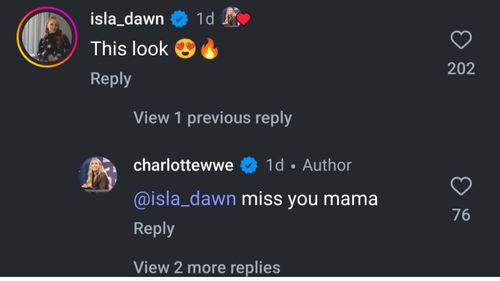 Screengrab of Charlotte Flair's reply