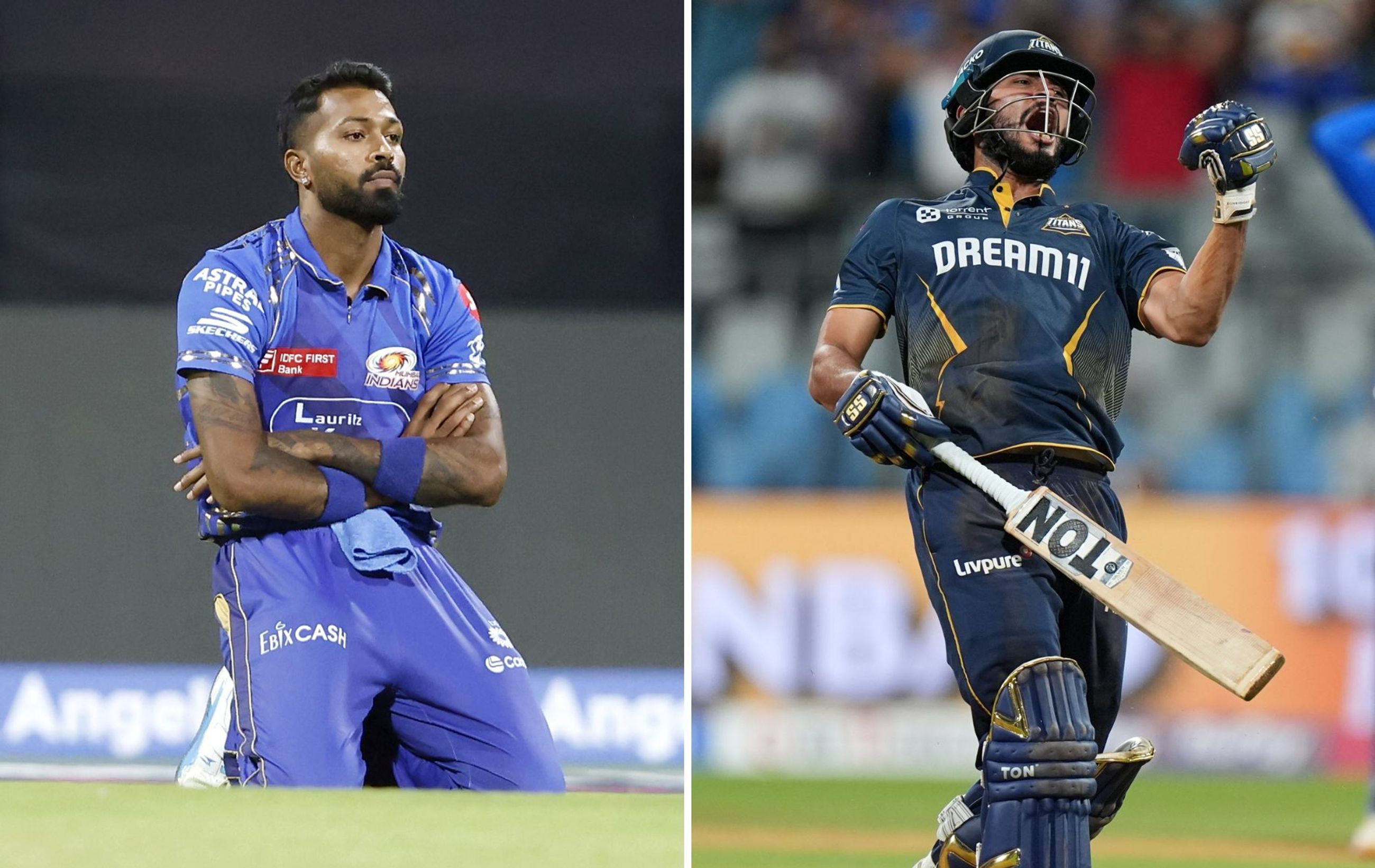 GT beat MI by three wickets (DLS method). (Pics: X/@IPL).