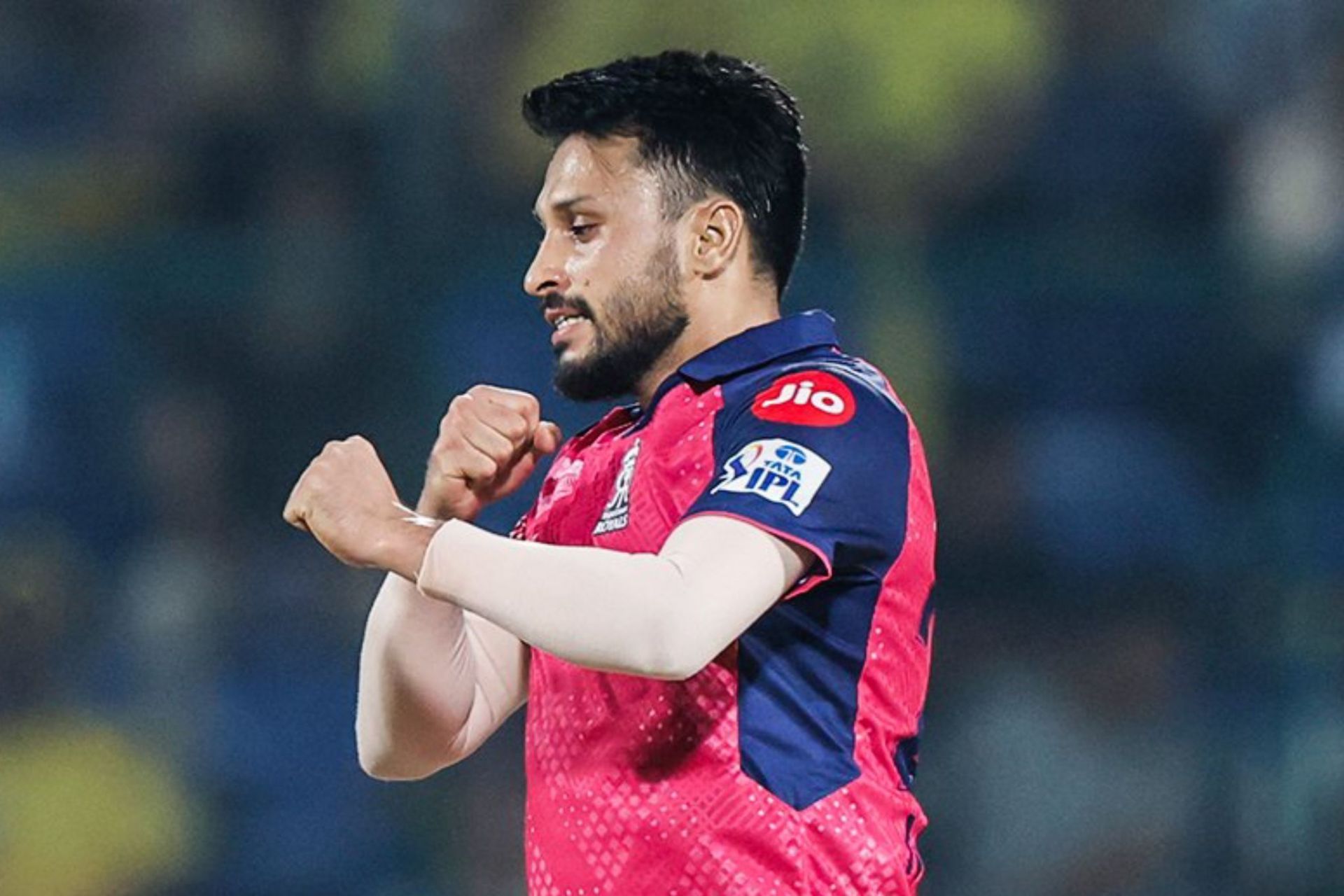 Akash Madhwal claimed three wickets against CSK. (Image via X-@rajasthanroyals)