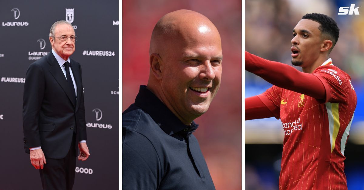 Liverpool boss Arne Slot aims cheeky joke at Real Madrid over Alexander-Arnold transfer (All images from Getty)