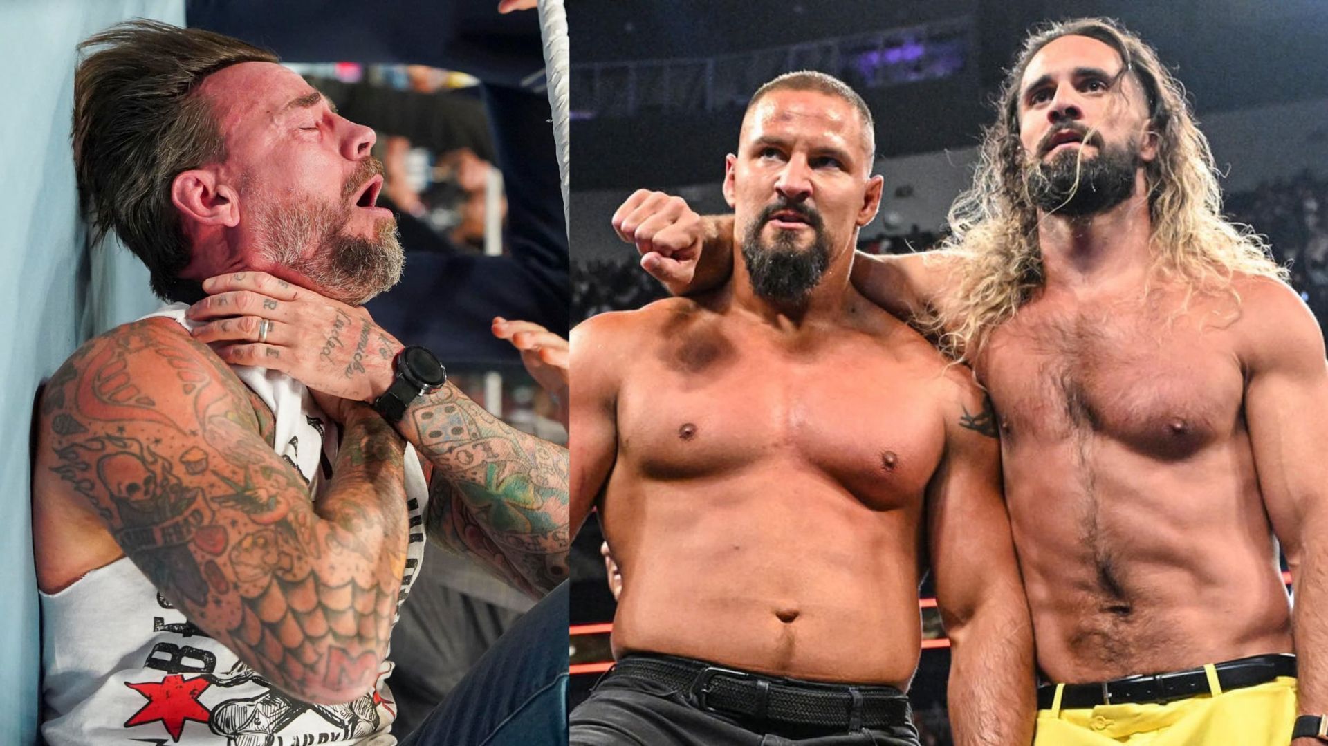 CM Punk and Bron Breakker &amp; Seth Rollins