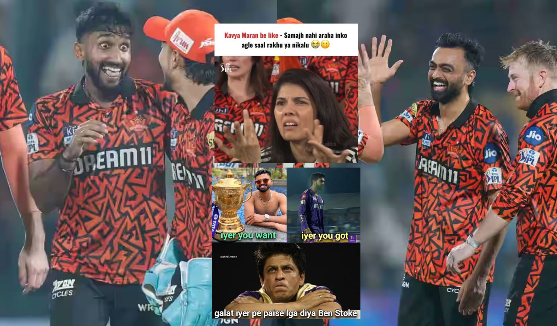 Top memes from KKR vs SRH IPL 2025 match. (Images: bcci.tv, X - @printf_meme, Instagram - vk.editzh)