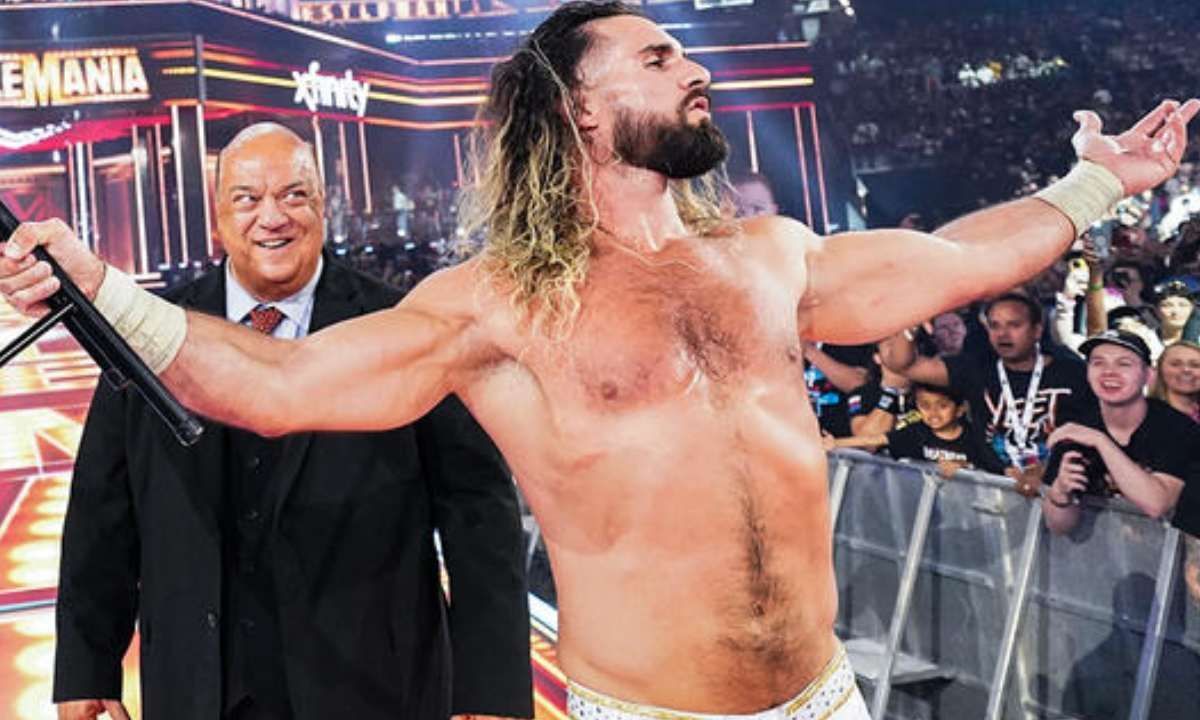 Paul Heyman and Seth Rollins at WWE WrestleMania 41. [Photo credit: WWE.com]