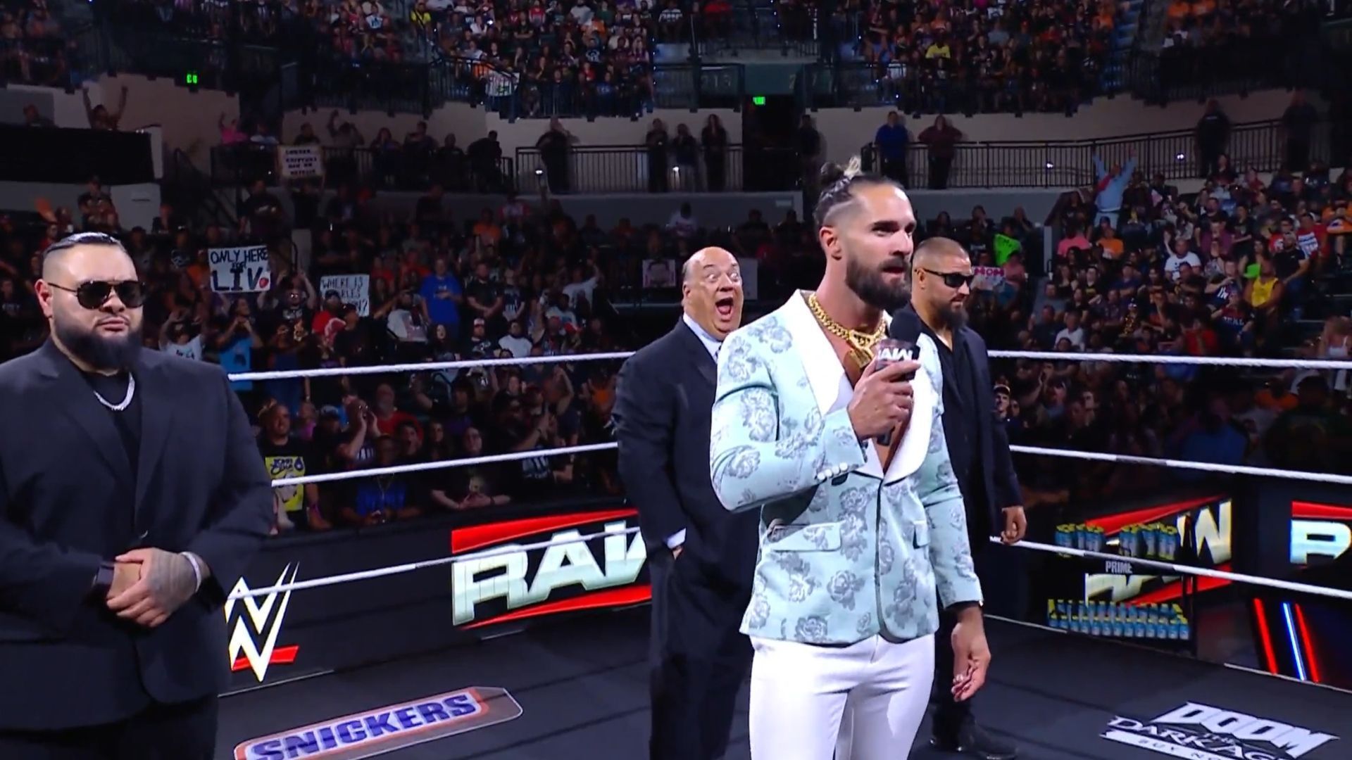 (From left to right) Bronson Reed, Seth Rollins, Paul Heyman, and Bron Breakker [Image Credits: WWE