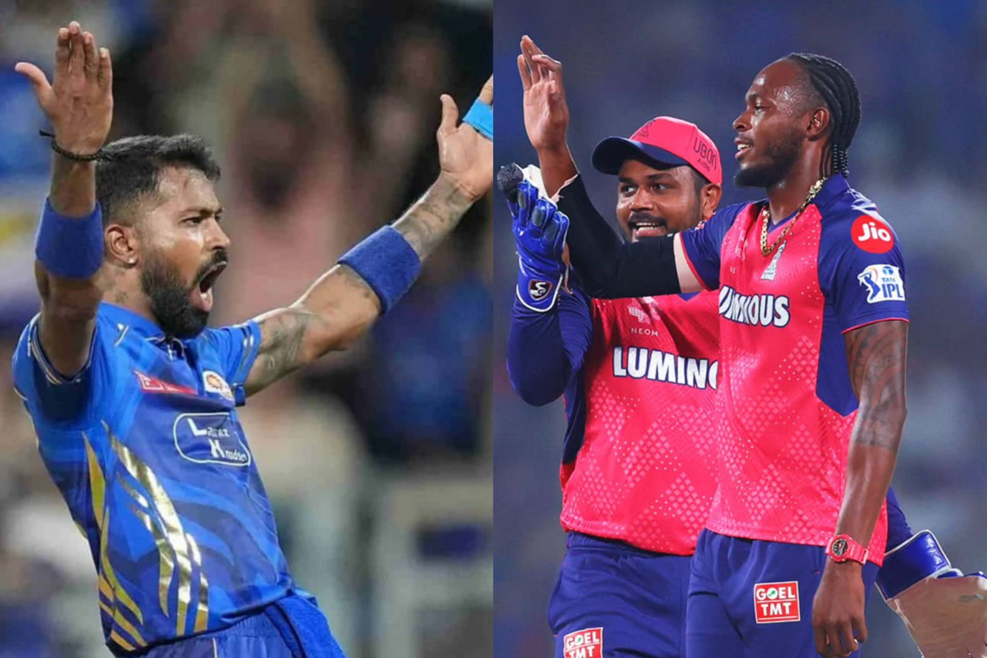 Hardik Pandya (L) and Jofra Archer (R) (Image via Instagram-@