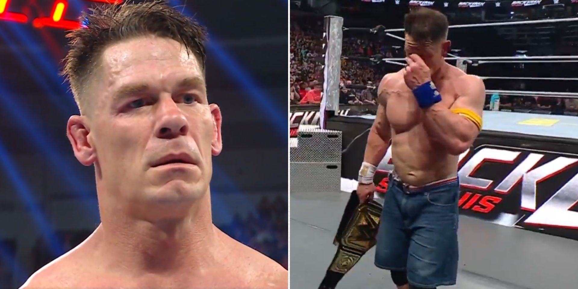 John Cena was very emotional (Images via WWE on X)