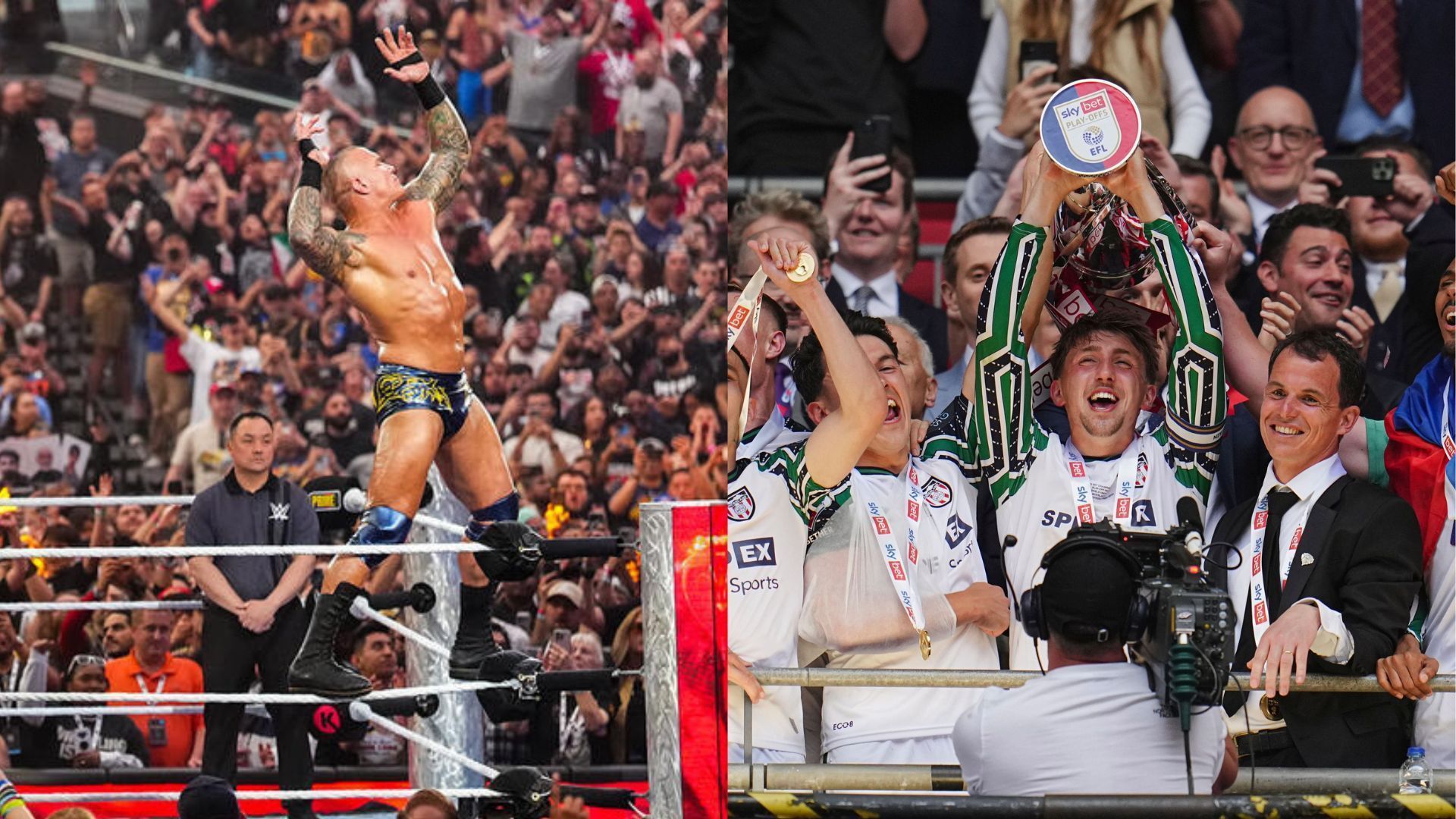 Randy Orton (left), Sunderland A.F.C. (right) (Image Credits: WWE.com and Sunderland A.F.C. on X)