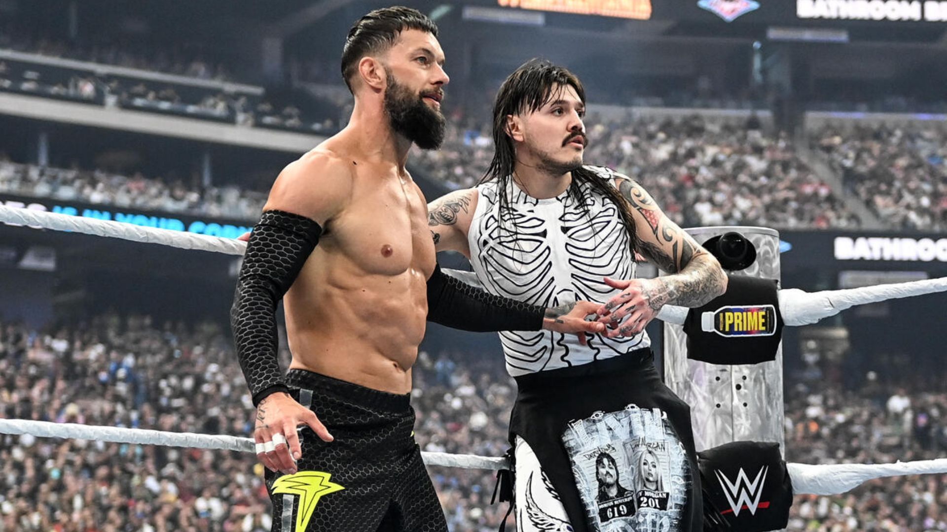 Dominik Mysterio and Finn Balor at WrestleMania 41. [Photo from WWE.com]