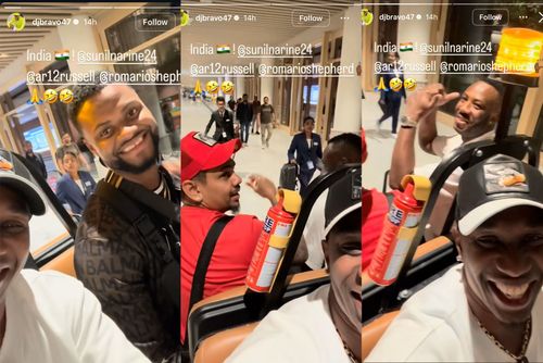 Dwayne Bravo has arrived in India, together with Sunil Narine, Andre Russell, and Romario Shepherd (Image via Instagram-@djbravo47)