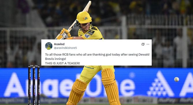 "THIS IS JUST A TEASER!" - Fans in awe as Dewald Brevis hits a 22-ball 50 in KKR vs CSK IPL 205 match