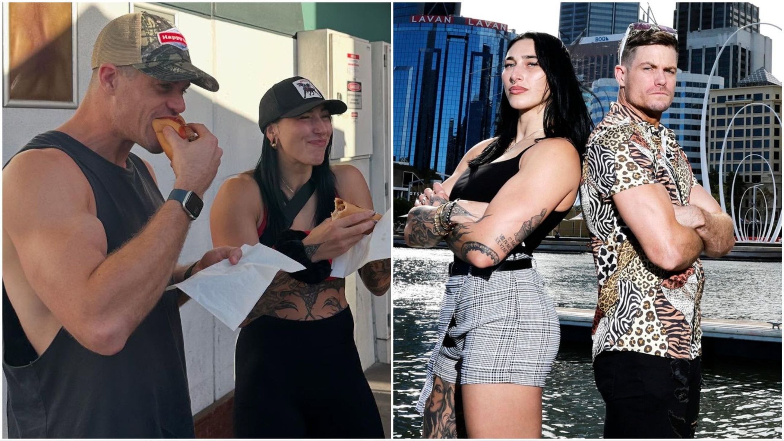 WWE Superstars Grayson Waller and Rhea Ripley in Australia