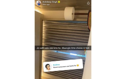 Screenshot of Arshdeep Singh's Snapchat story.
